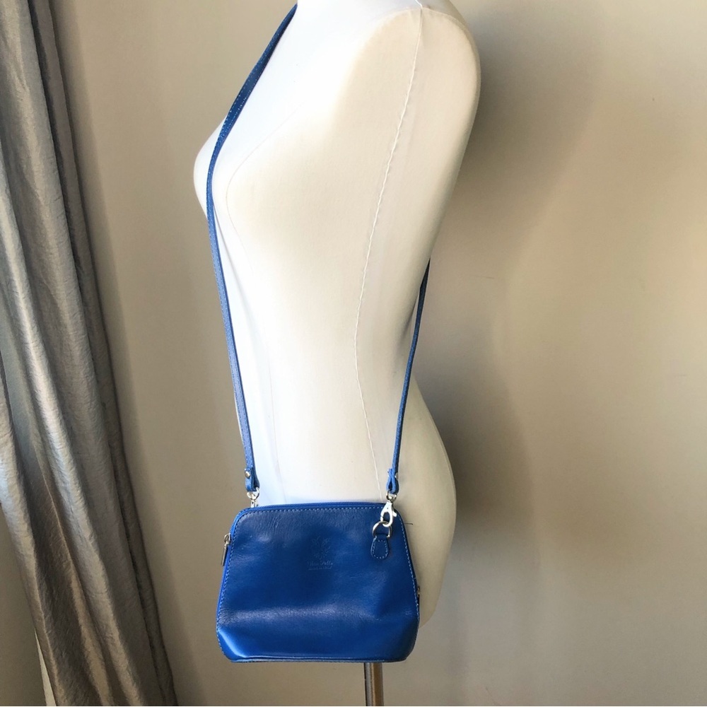 Vera Pelle Made in Italy Cobalt Blue Small Crossbody Bag